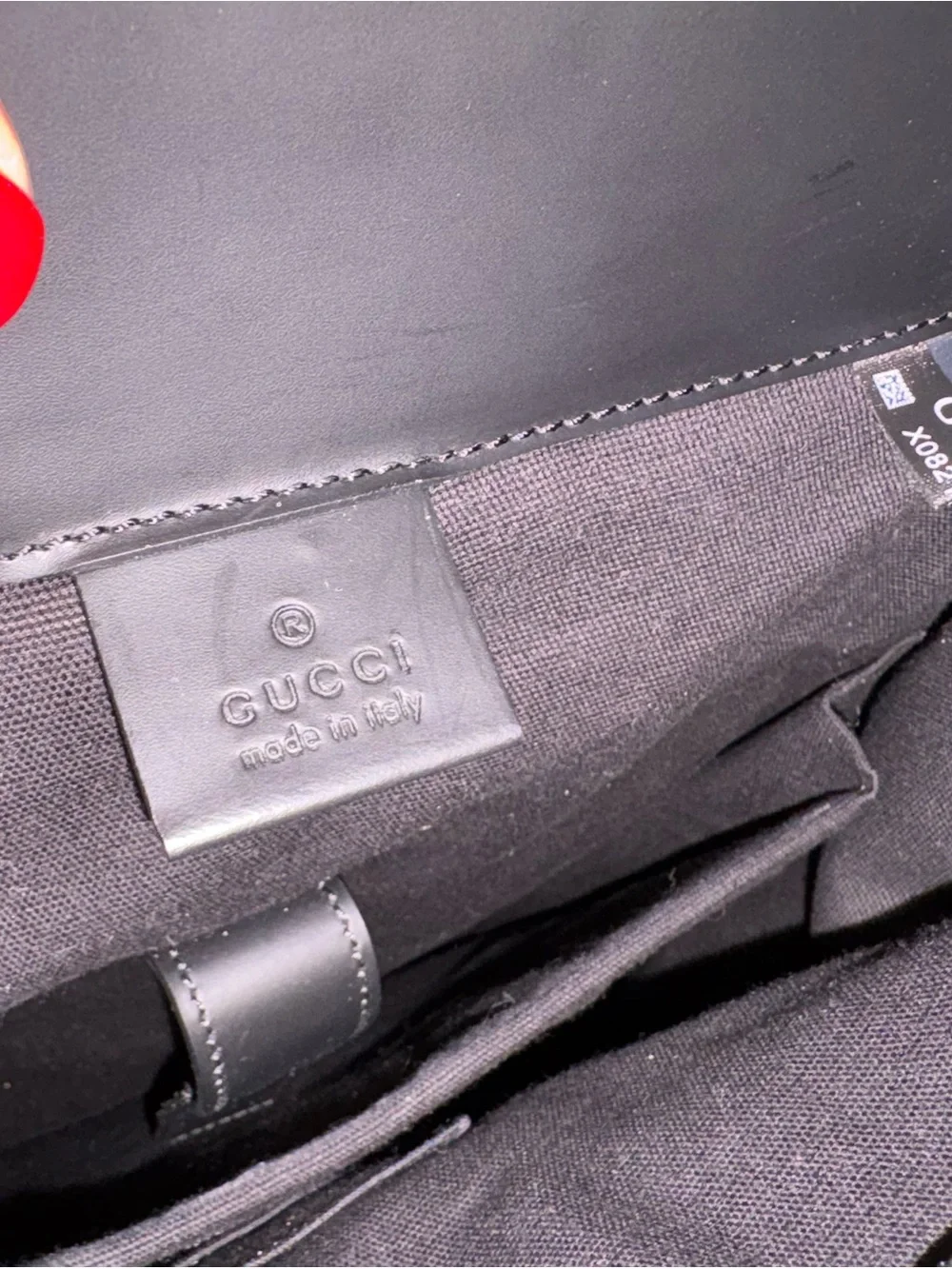 Brand New Gucci  Black GG Supreme Backpack with Red and Blue Web Straps